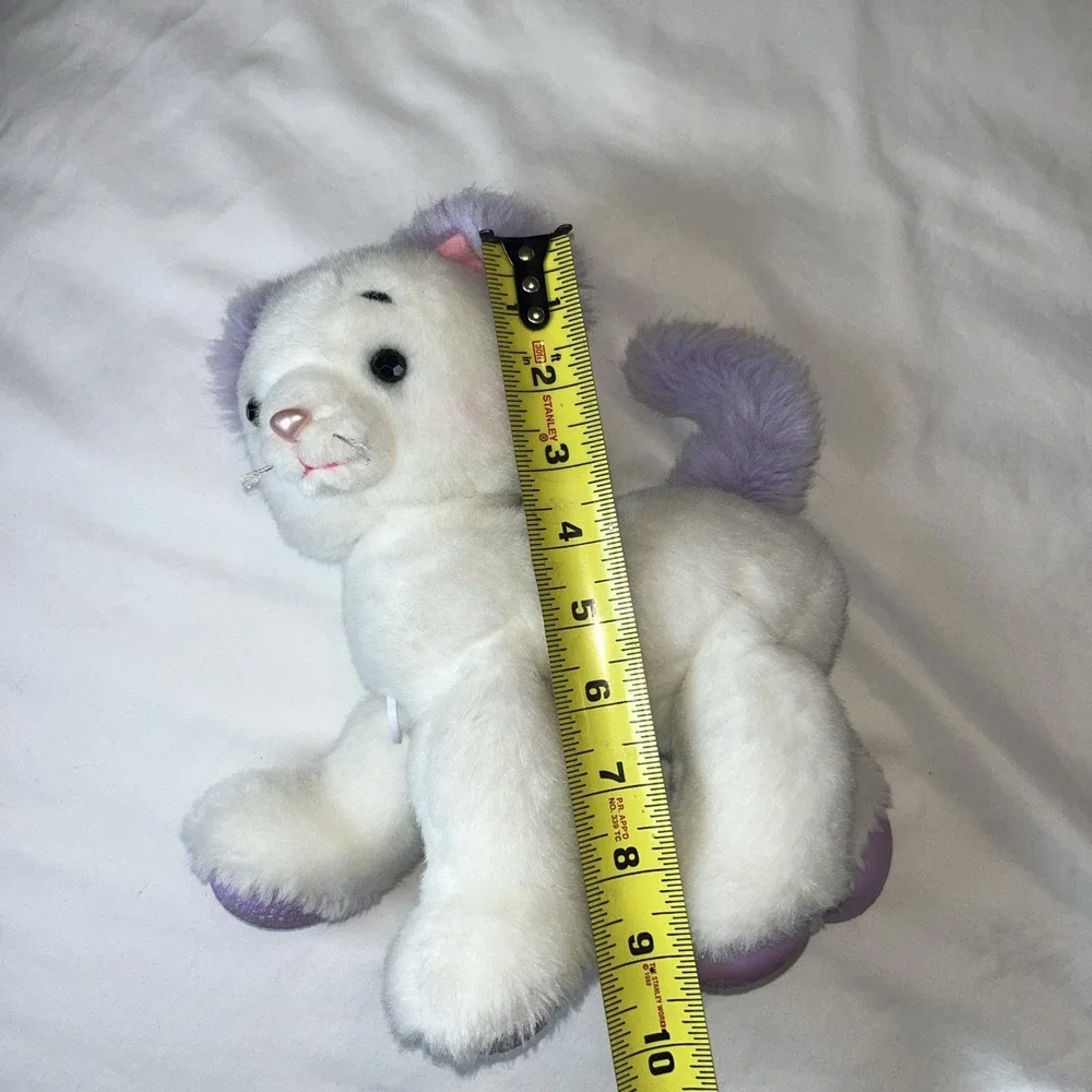 Mattel Barbie Perfectly Plush Fashion Cat Kitten White Purple 1991 Vintage Works